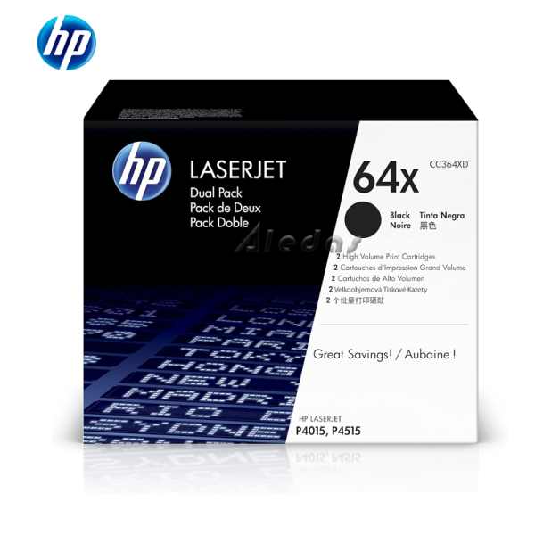 Dual Pack Toner HP 64X Negro (CC364XD) | L.J. P4015(24,000 Pág.)